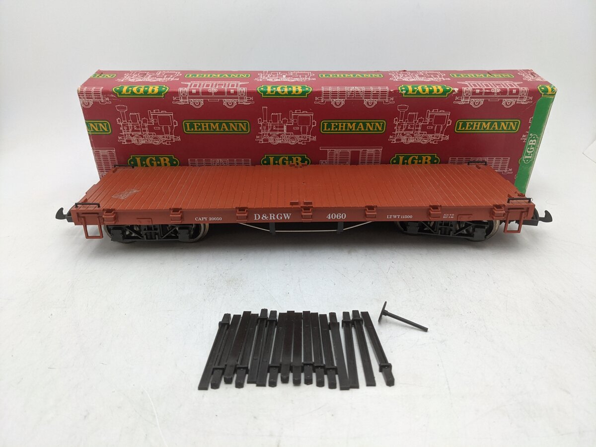 LGB 4060 D&RGW Stake Bed Flatcar EX/Box