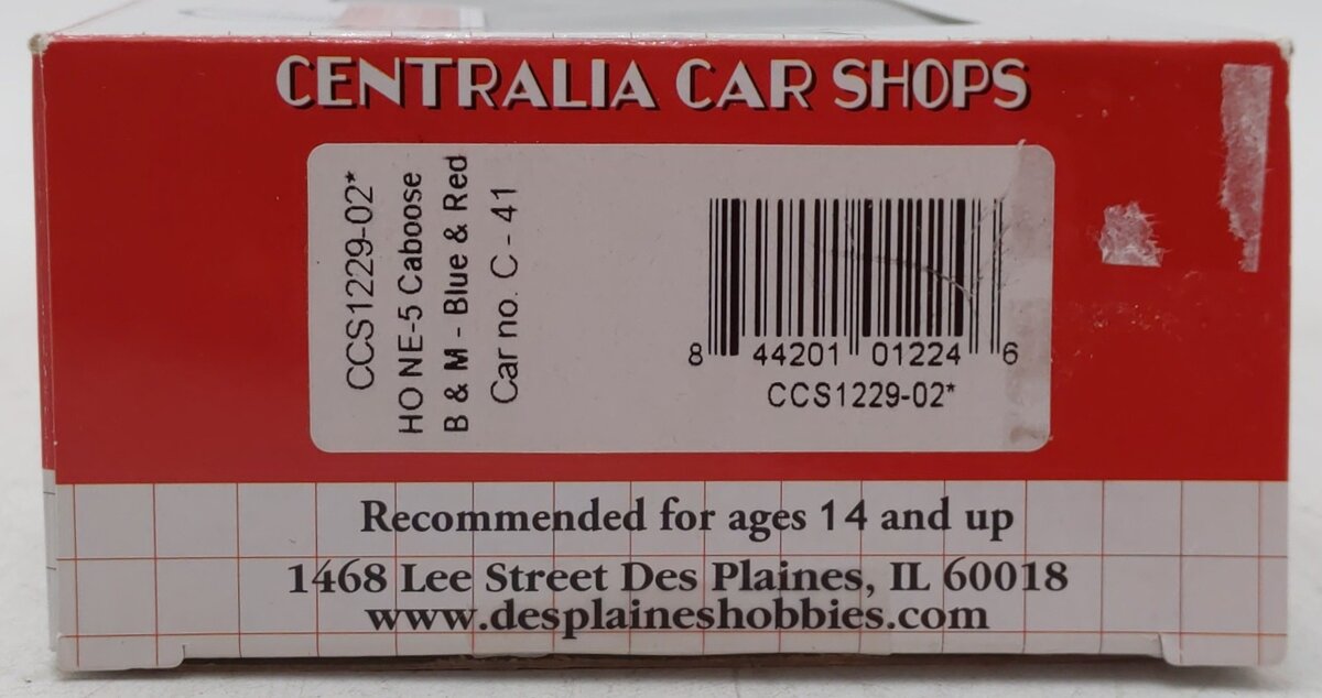 Centralia Car Shops CCS1229-02 HO Scale Boston & Main Caboose #C41 LN/Box