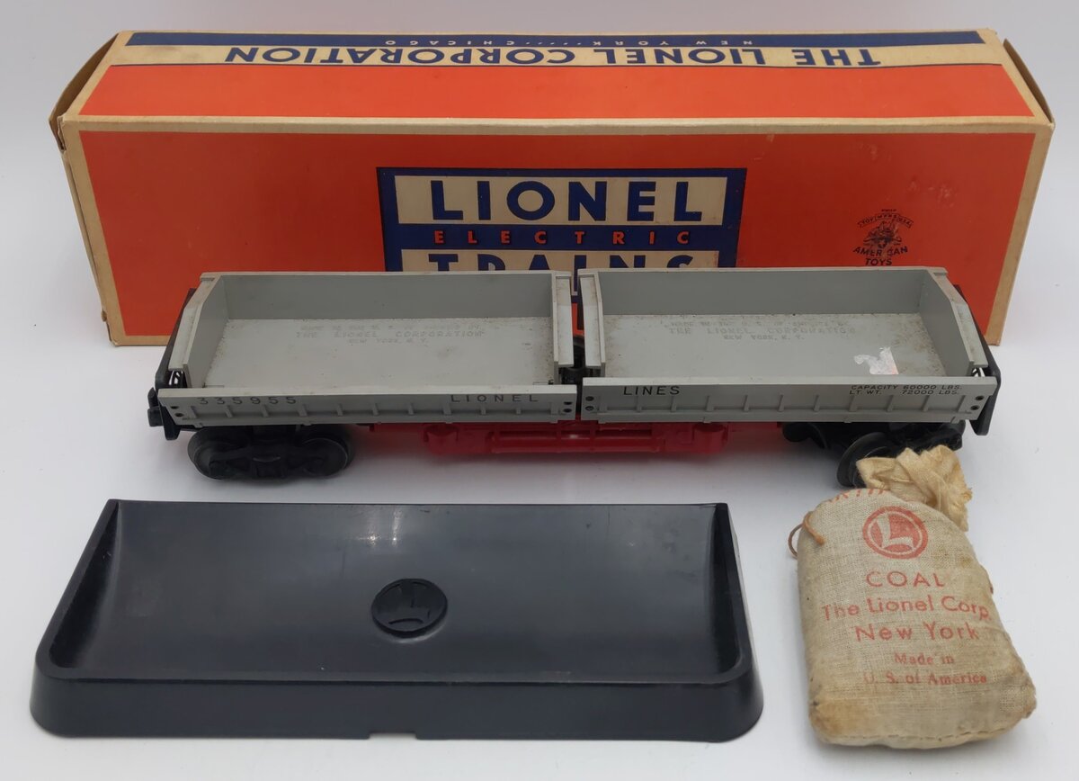 Lionel 3359 O Scale Vintage Operating Twin Bin Dump Car w/ Coal Load #335955 EX/Box