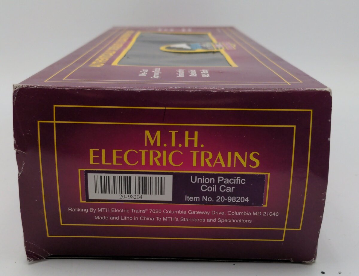 MTH 20-98204 O Gauge Union Pacific Steel Coil Car w/ Cover #229606 EX/Box