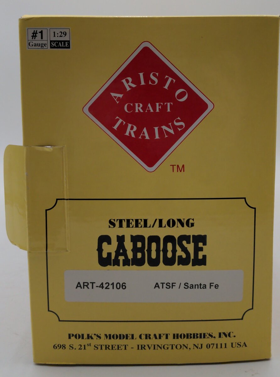 Aristo-Craft 42106 G Santa Fe Long Steel Caboose w/Metal Wheels #999125 EX/Box