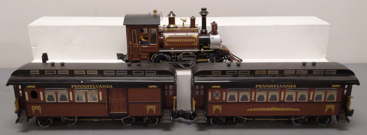 Aristo-Craft 29052 G Scale PRR Railway Express Agency Deluxe Steam Passenger Set EX/Box