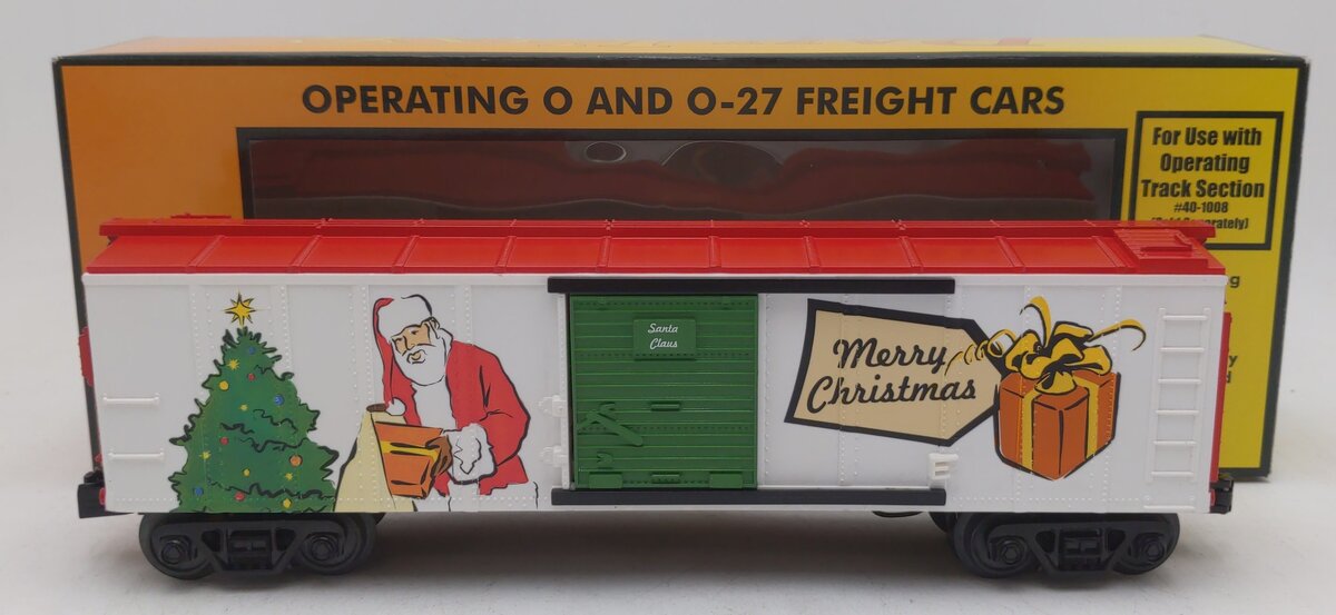 MTH 30-79281 Christmas Operating Box Car w/Signal Man LN/Box