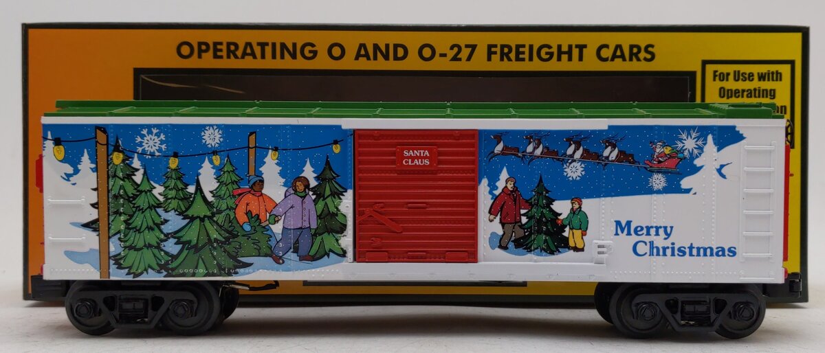 MTH 30-79312 Christmas Operating Box Car w/Signal Man LN/Box