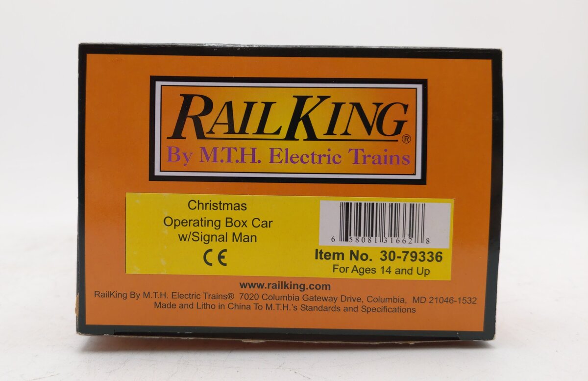 MTH 30-79336 O Christmas Operating Box Car w/Signal Man