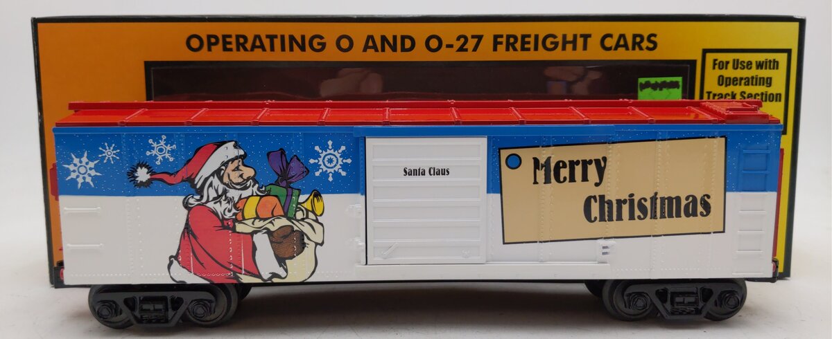 MTH 30-79336 O Christmas Operating Box Car w/Signal Man