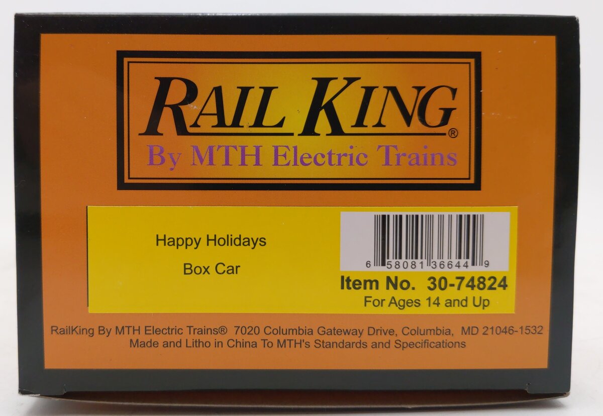 MTH 30-74824 O Happy Holidays Steel Boxcar            LN/Box