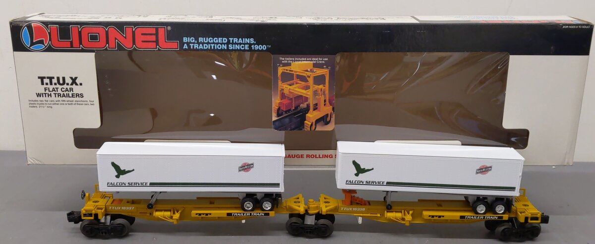Lionel 6-16334 O Chicago & Northwestern TTUX Flat Cars with Trailers EX/Box