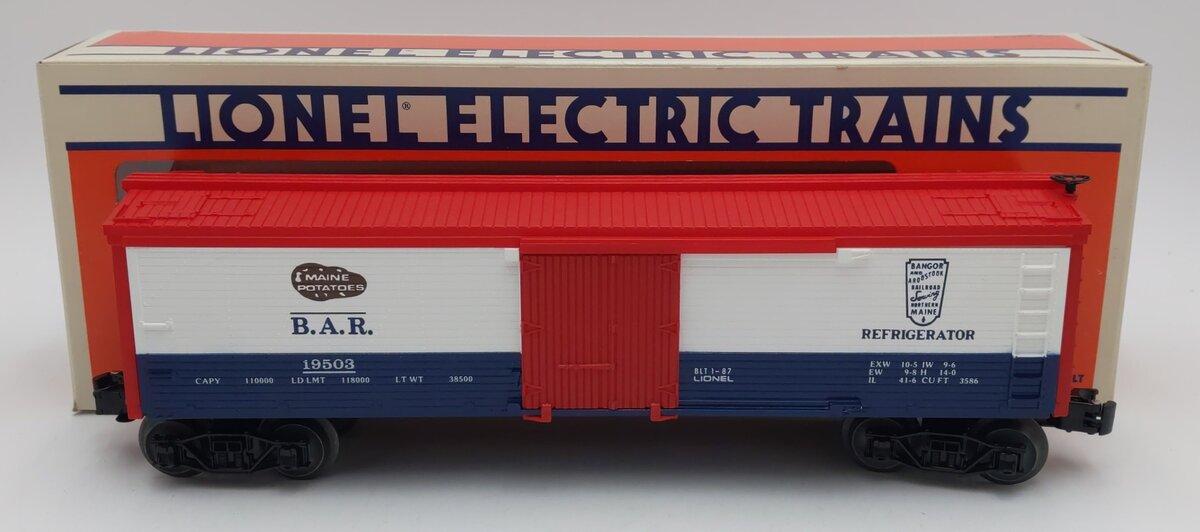 Lionel 6-19503 O Gauge Bangor & Aroostook Woodside Refrigerator Car LN/Box