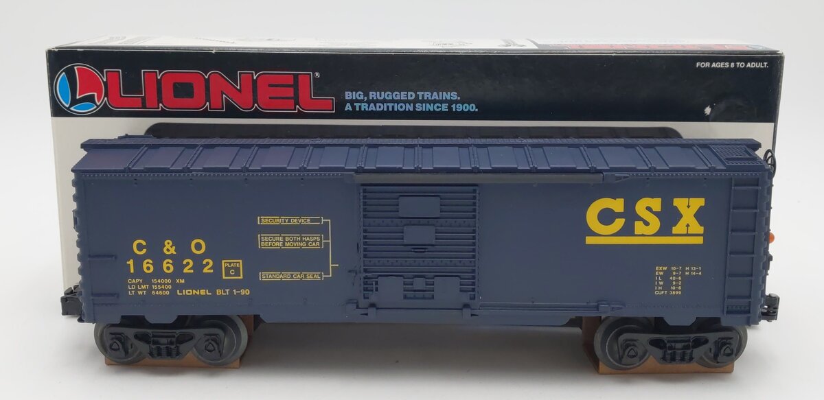 Lionel 6-16622 O Gauge CSX Boxcar with Red Flashing ETD NIB