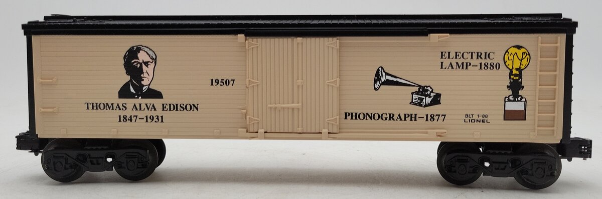 Lionel 6-19507 O Gauge Thomas Edison Famous Inventors Refrigerator Car LN/Box