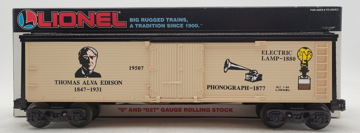 Lionel 6-19507 O Gauge Thomas Edison Famous Inventors Refrigerator Car LN/Box