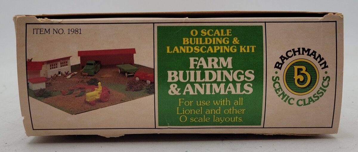 Bachmann 1981 O Plasticville Farm Buildings & Animals Classic Building Kit NIB