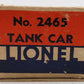 Lionel 2465 Vintage Custom O Gauge North Woodward Double Dome Tank Car #376542/Box