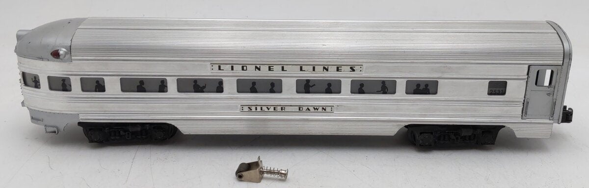 Lionel 2531 Vintage O Lionel Lines Silver Dawn Aluminum Observation Car VG