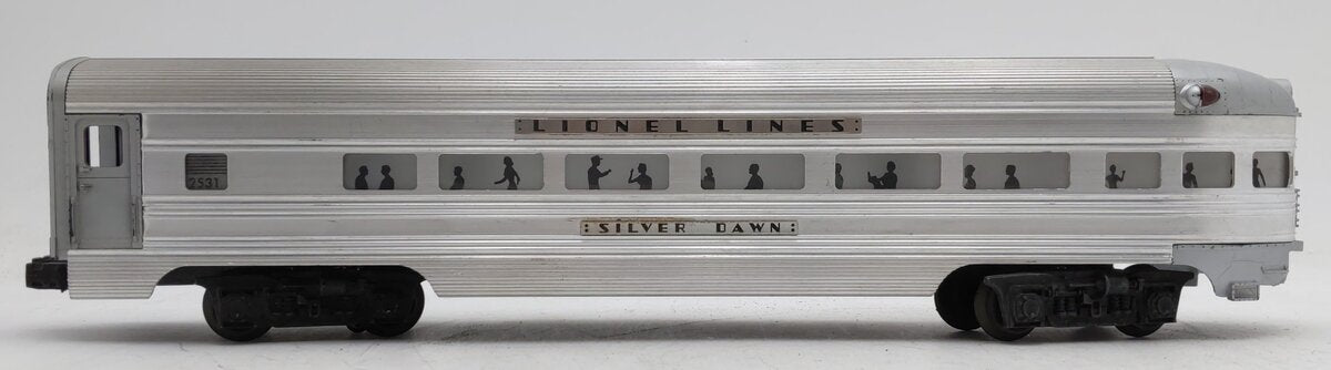 Lionel 2531 Vintage O Lionel Lines Silver Dawn Aluminum Observation Car VG