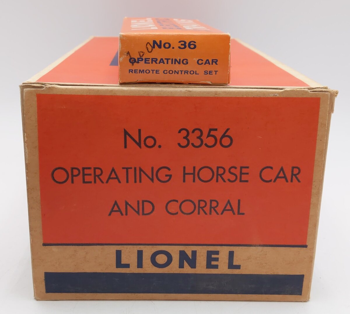 Lionel 3356 Vintage O Santa Fe Operating Horse Car & Platform EX/Box