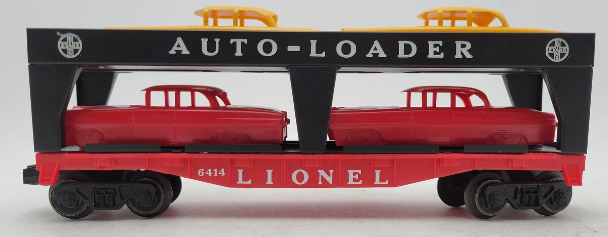 Lionel 6414 Vintage O Evans Autoloader with 4 Cheapie Autos - Rare Version EX
