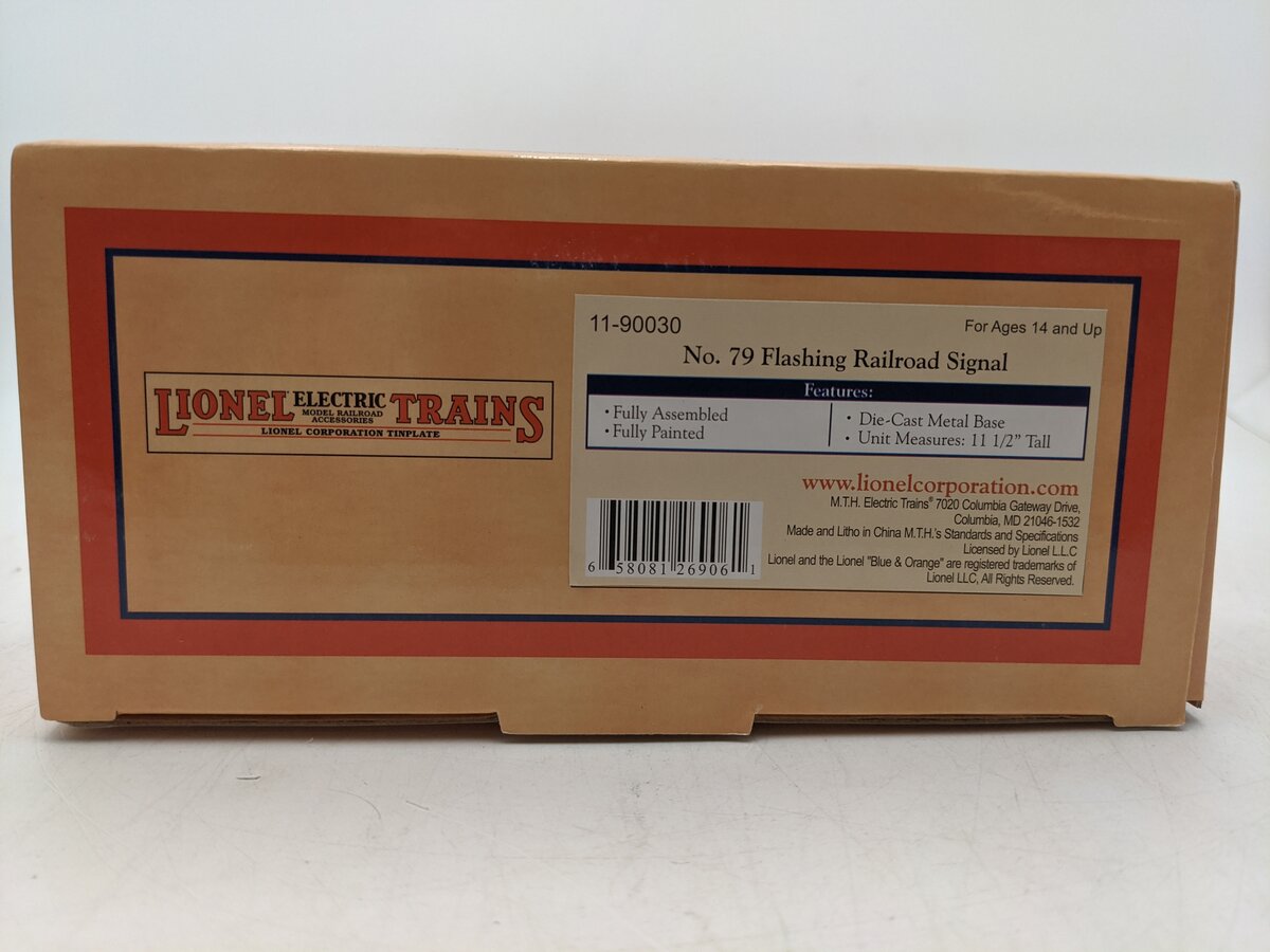 MTH 11-90030 O Metal Flashing Railroad Signal #79 LN/Box