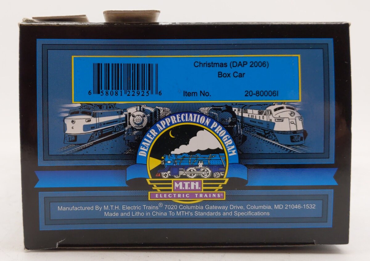 MTH 20-80006I O Christmas (DAP 2006) Box Car LN/Box