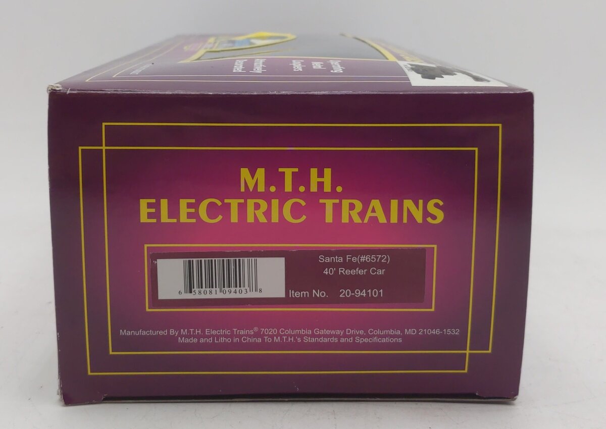 MTH 20-94101 O Gauge Santa Fe 40' Reefer Car #6572 LN/Box