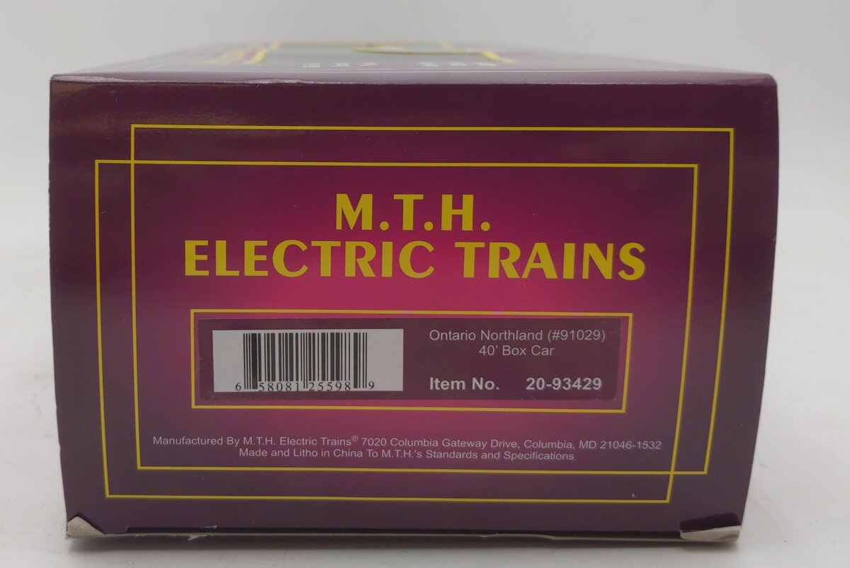 MTH 20-93429 Ontario Northland 40’ Box Car V2 LN/Box