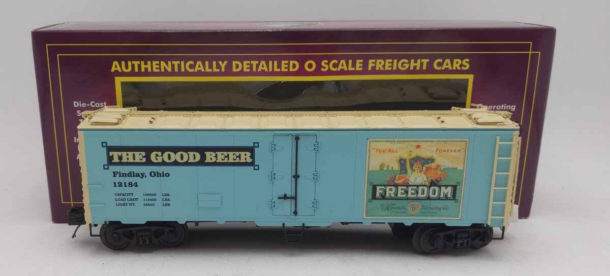 MTH 20-94196 O Gauge Freedom Beer Steel-Sided Reefer Car LN/Box