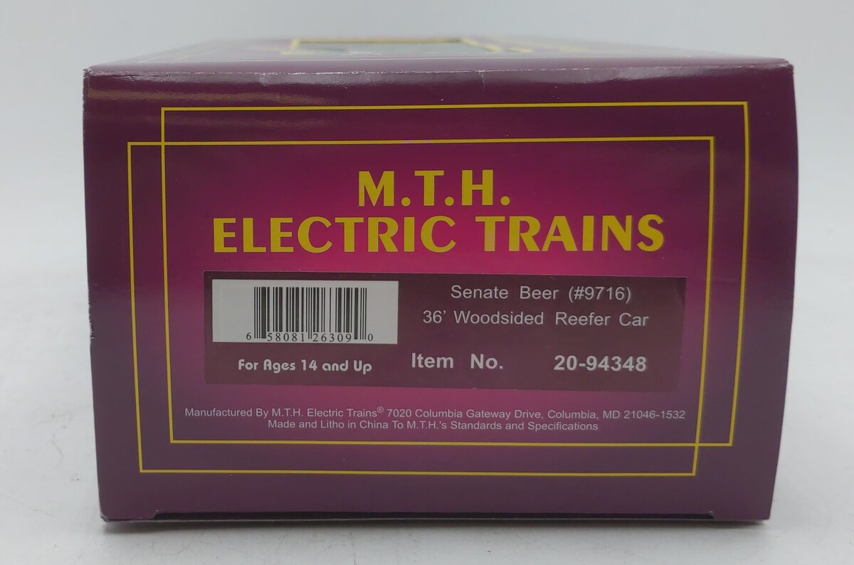 MTH 20-94348 Senate Beer Woodsided Reefer Car LN/Box
