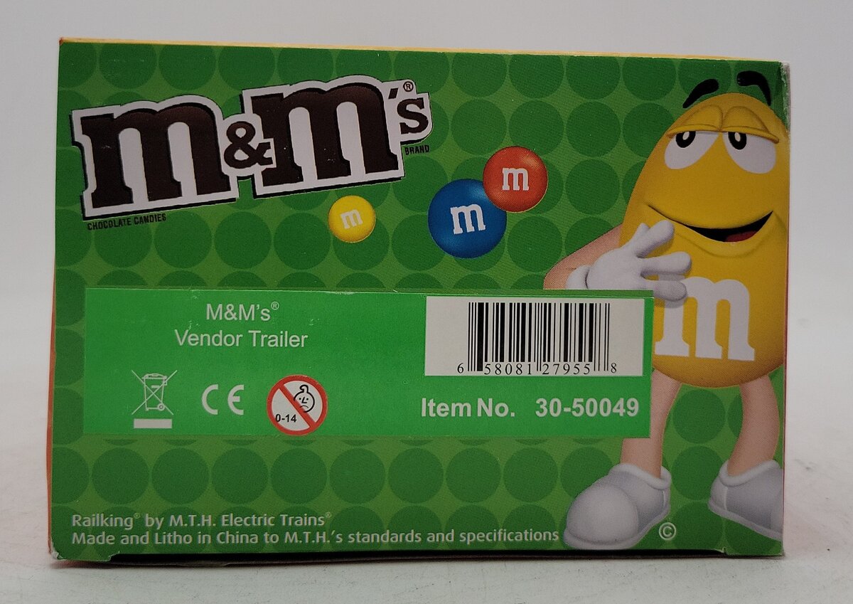 MTH 30-50049 O Gauge M&Ms Vendor Trailer LN/Box