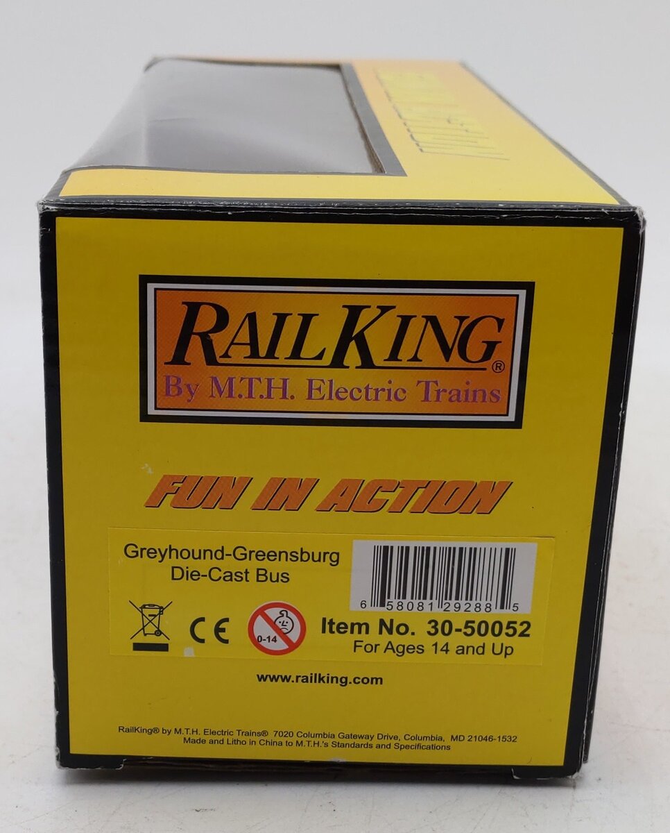 MTH 30-50052 O Gauge Greyhound-Greenburg Die-Cast Bus NIB