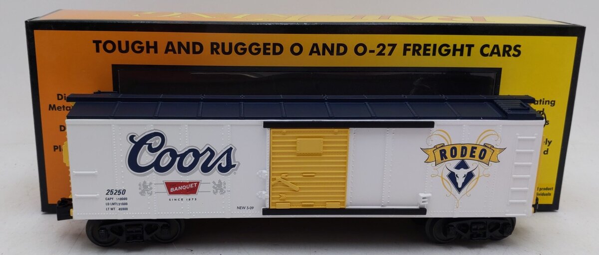 MTH 30-74507 O Gauge Coors Boxcar #25250 LN/Box