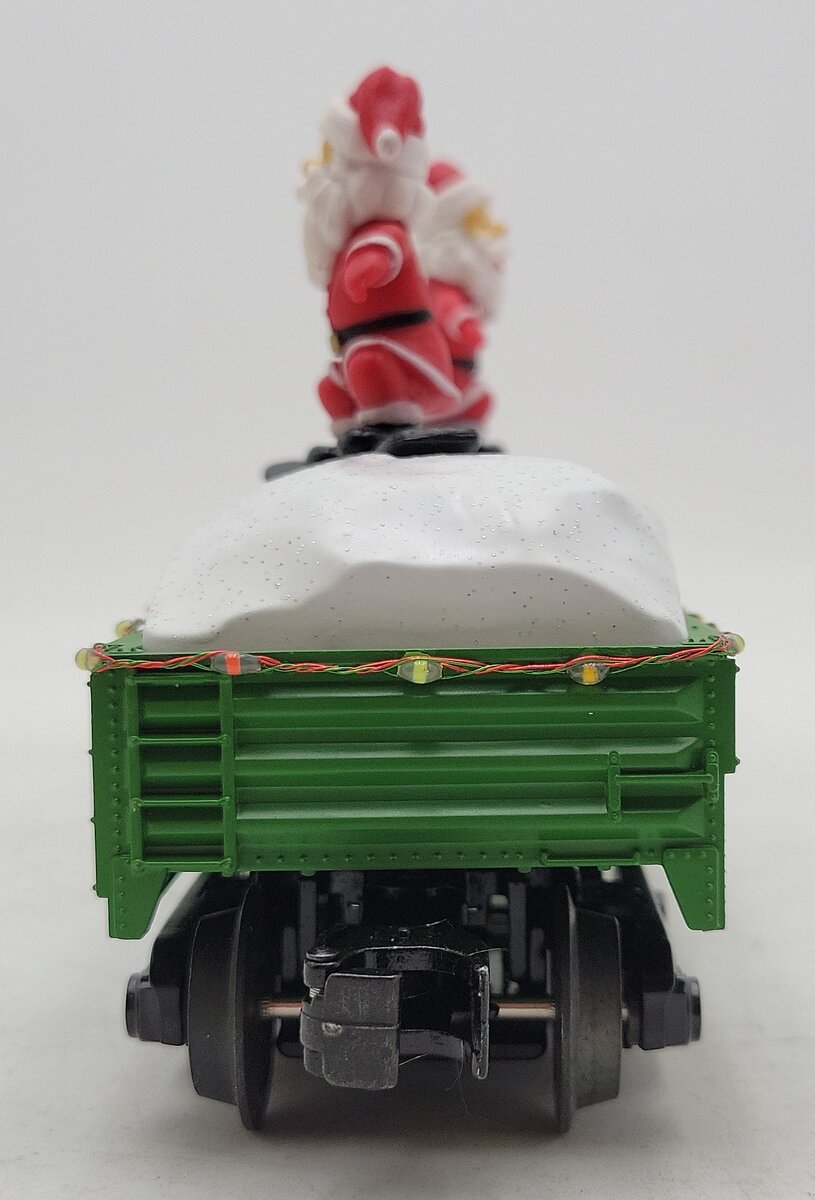 MTH 30-72195 O Christmas Gondola Car with LED Christmas Lights & Sking Santas LN/Box
