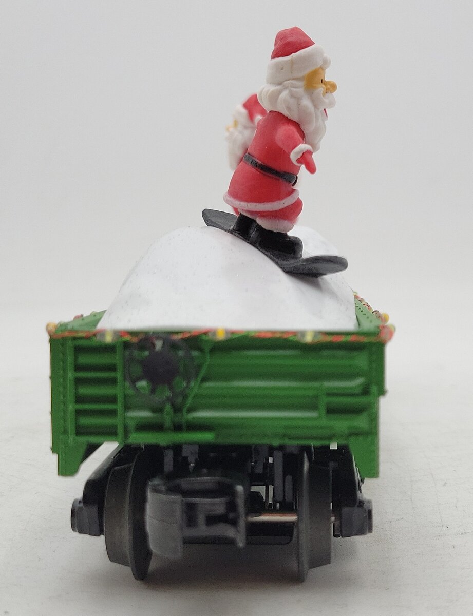 MTH 30-72195 O Christmas Gondola Car with LED Christmas Lights & Sking Santas LN/Box