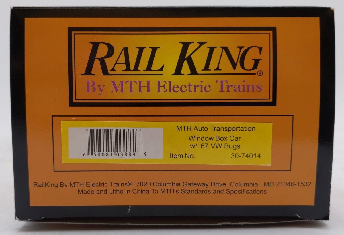 MTH 30-74014 O Gauge Auto Transportation Car w/ Two '67 VW Bugs LN/Box