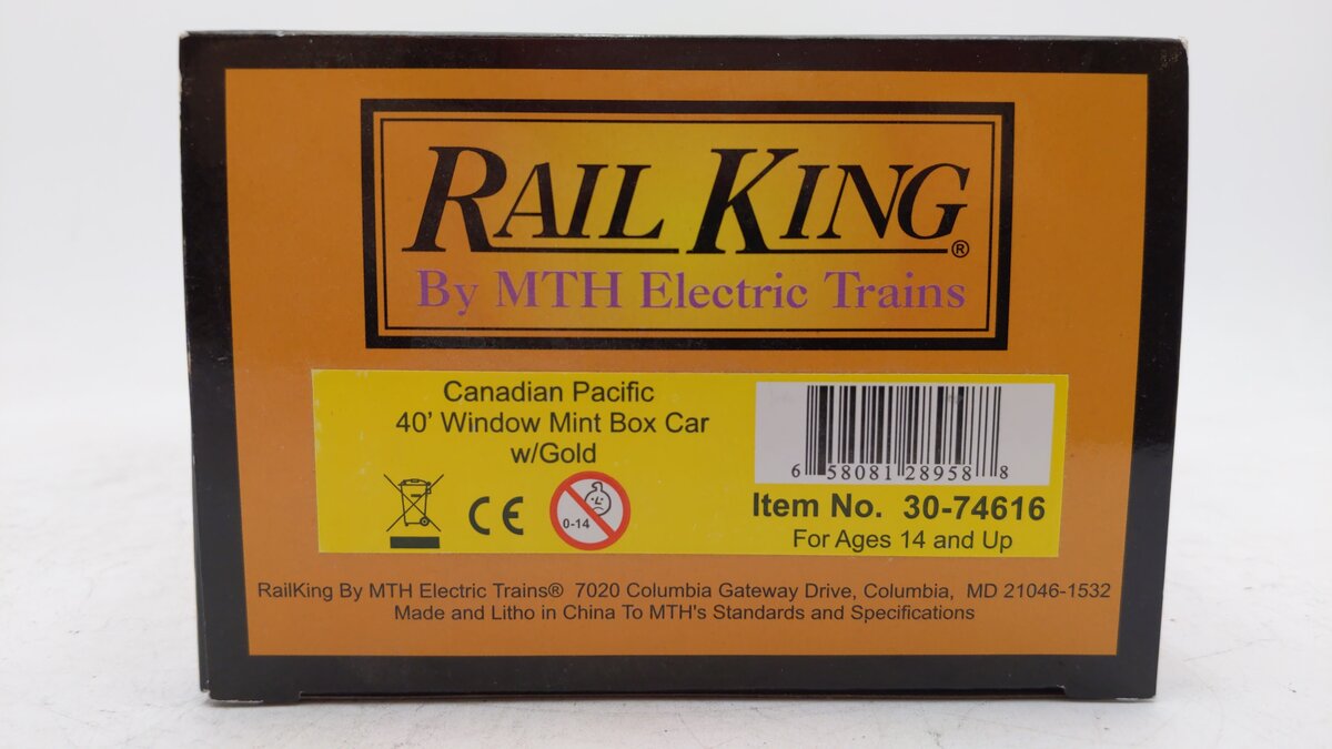 MTH 30-74616 CP 40' Window Mint Boxcar w/Gold