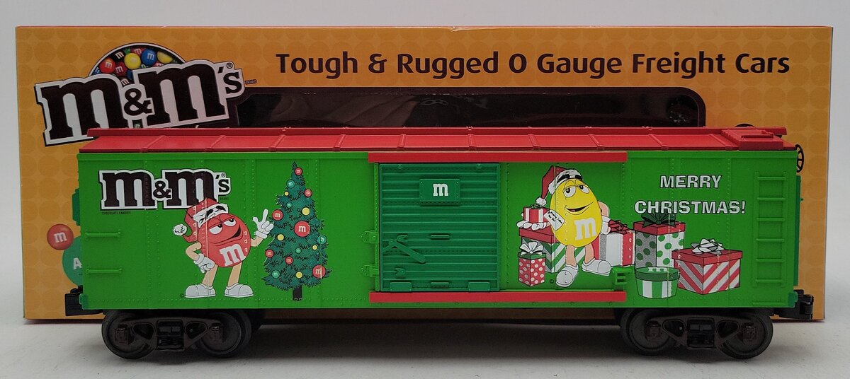 MTH 30-74594 O Gauge M&Ms Christmas Box Car LN/Box