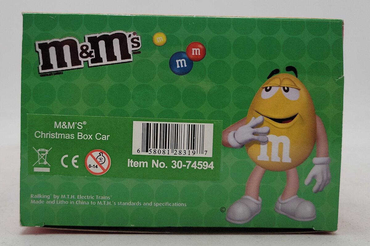 MTH 30-74594 O Gauge M&Ms Christmas Box Car LN/Box