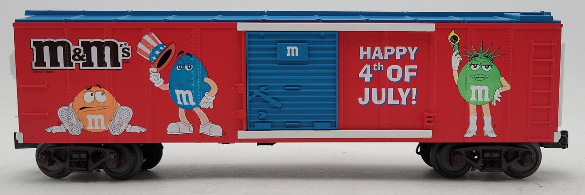 MTH 30-74598 O Gauge M&M's 4th of July Boxcar w/Blinking LED LN/Box
