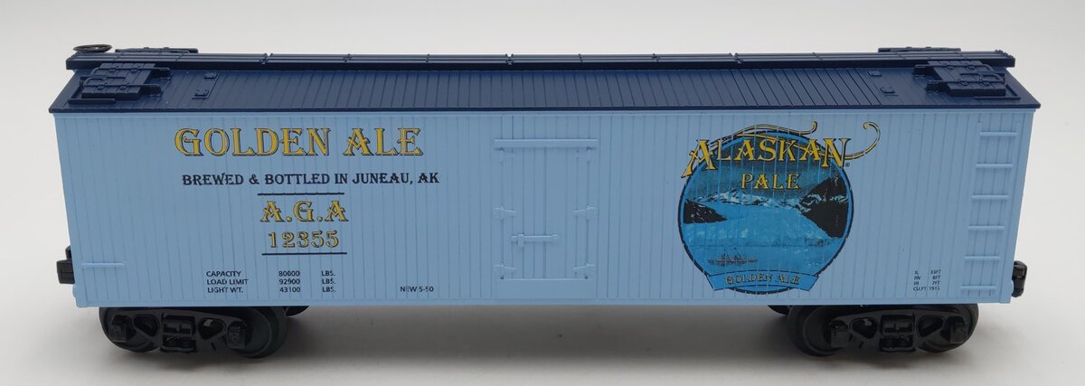 MTH 30-78062 O Gauge Alaskan Pale Ale Reefer Car #12355 NIB