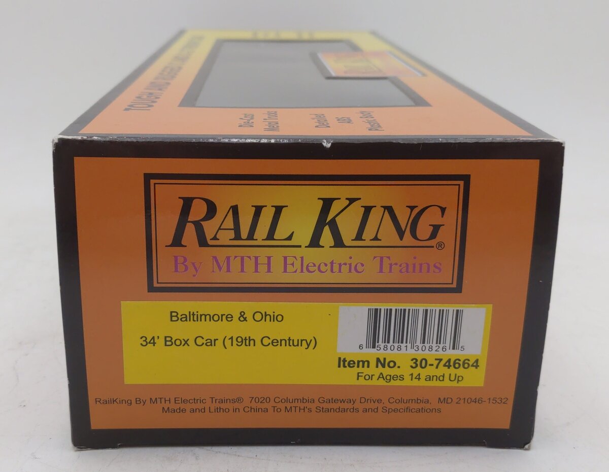 MTH 30-74664 O B&O 34' Boxcar/19th Century LN/Box