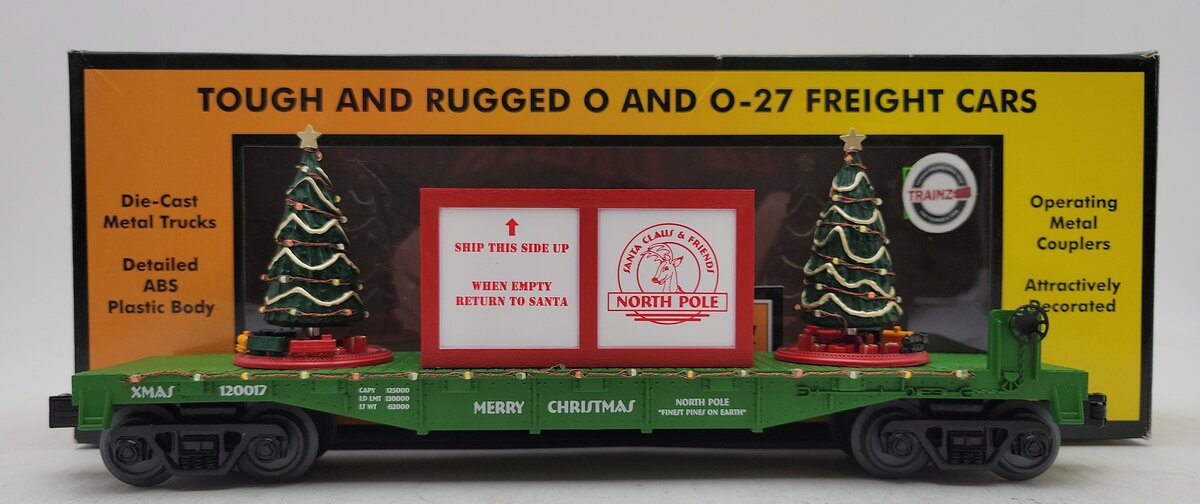 MTH 30-76684 O Christmas Flatcar with Lighted Christmas Trees LN/Box