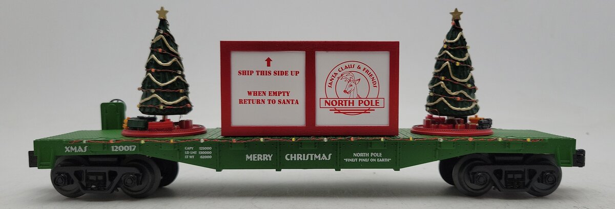 MTH 30-76684 O Christmas Flatcar with Lighted Christmas Trees LN/Box