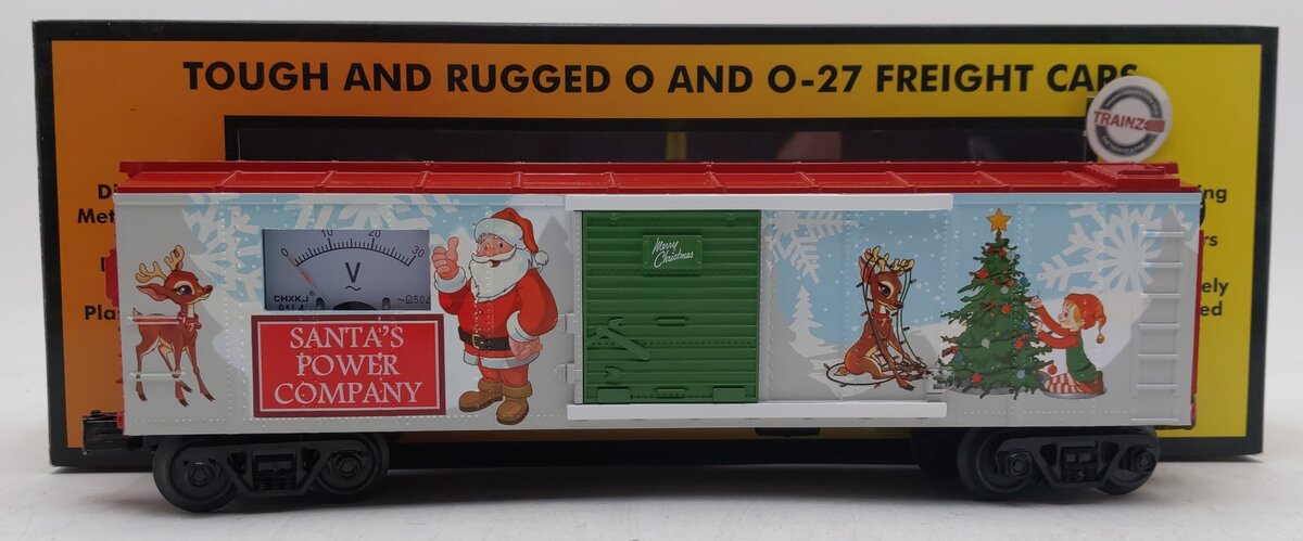 MTH 30-74965 O Christmas Tree Box Car with Power Meter LN/Box