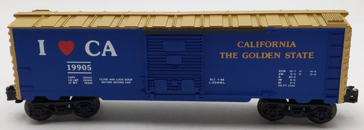 Lionel 6-19905 O Gauge I Love California Boxcar EX/Box