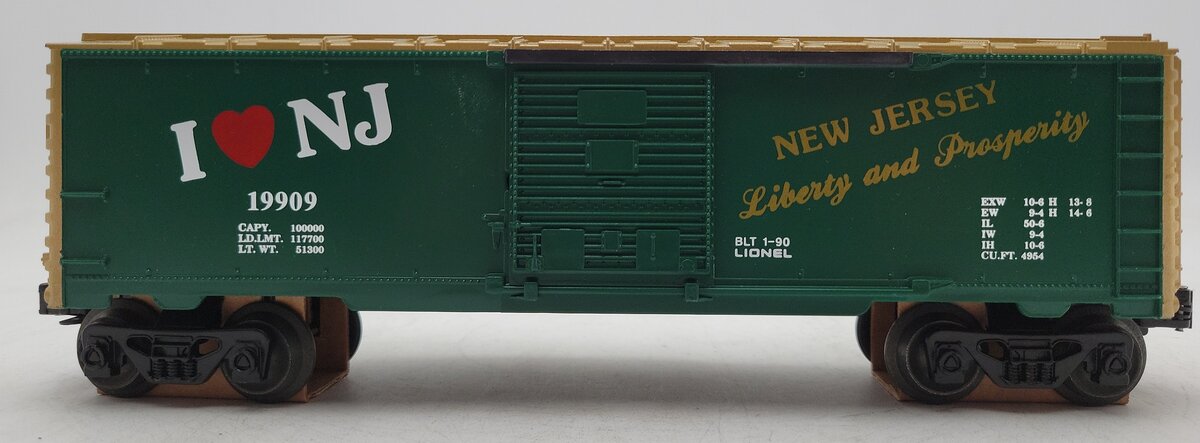 Lionel 6-19909 O Gauge I Love New Jersey Boxcar LN/Box
