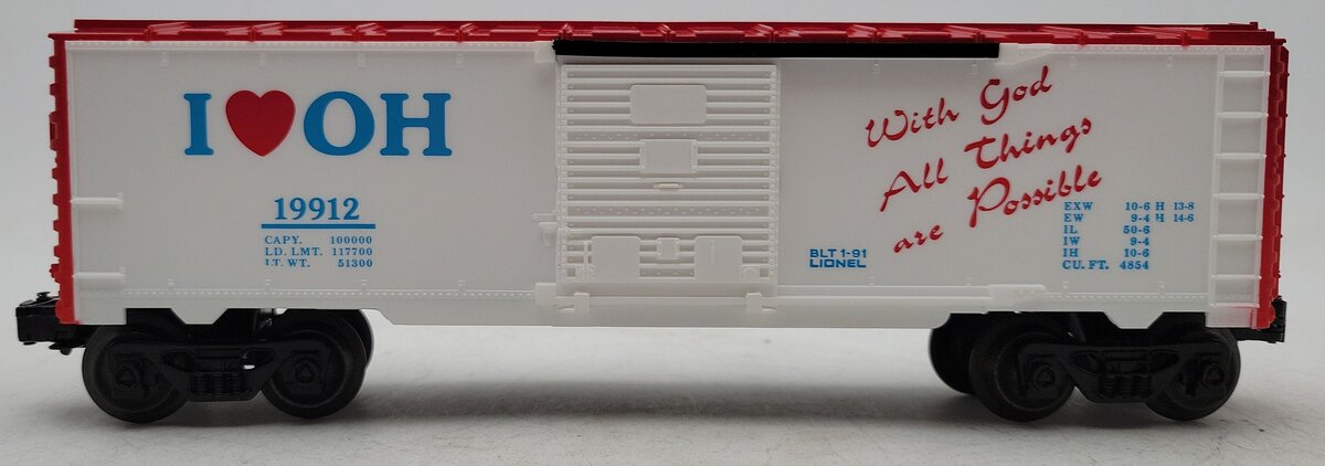 Lionel 6-19912 O Gauge I Love Ohio Boxcar #19912 LN/Box