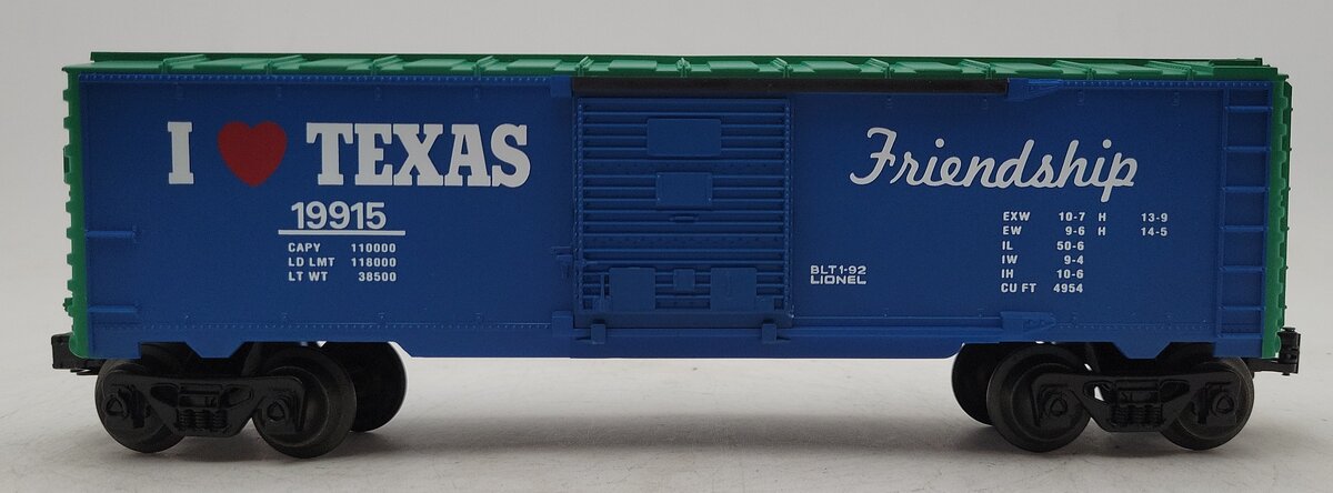 Lionel 6-19915 O Gauge I Love Texas Boxcar LN/Box