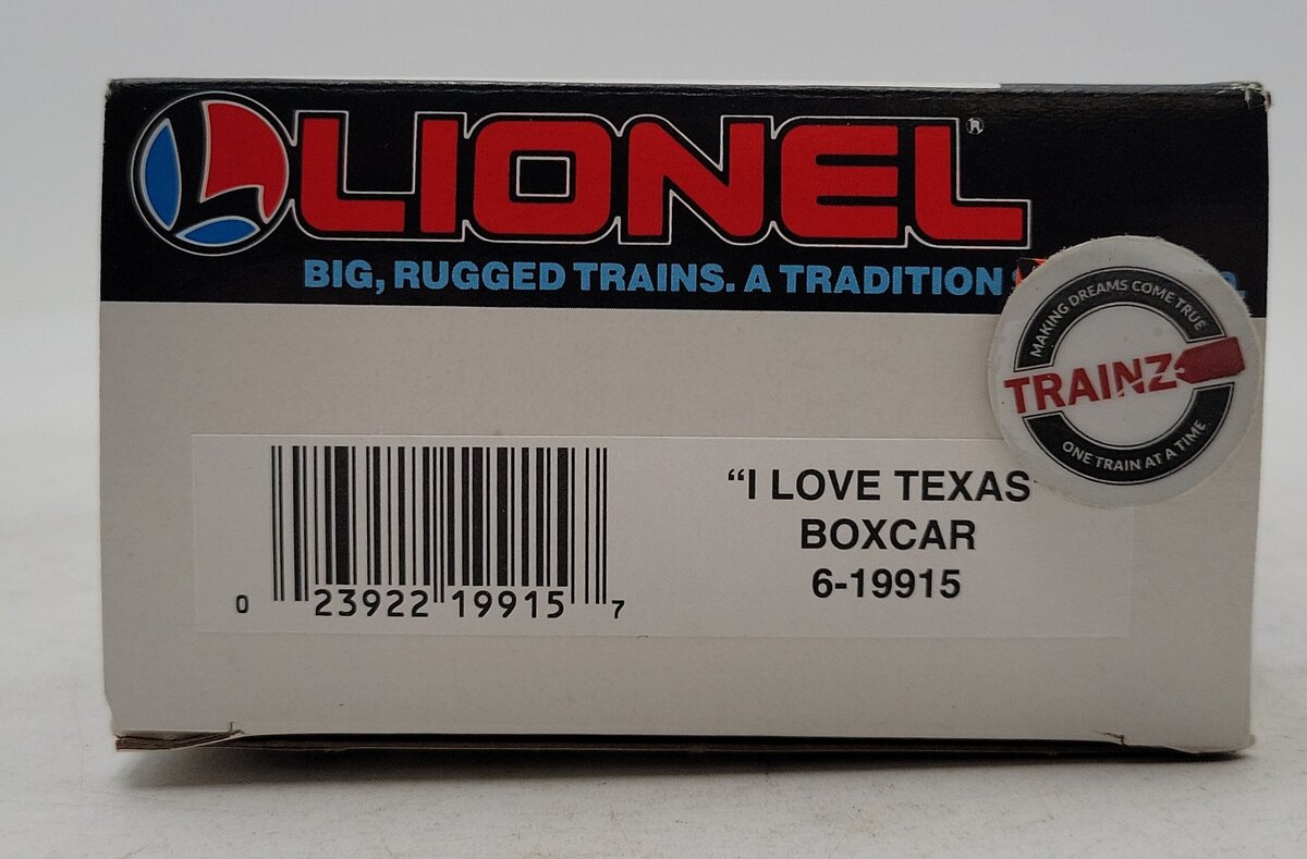 Lionel 6-19915 O Gauge I Love Texas Boxcar LN/Box