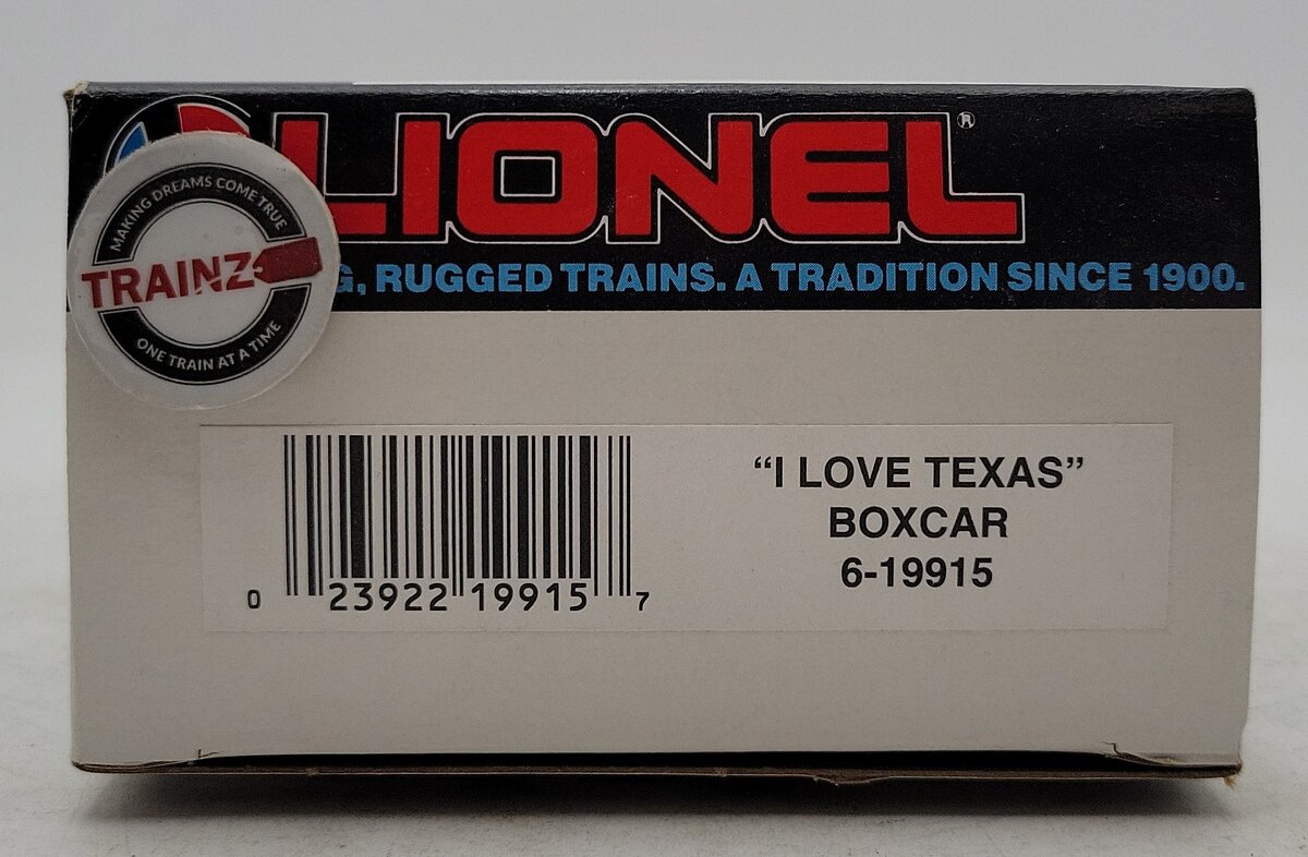 Lionel 6-19915 O Gauge I Love Texas Boxcar LN/Box