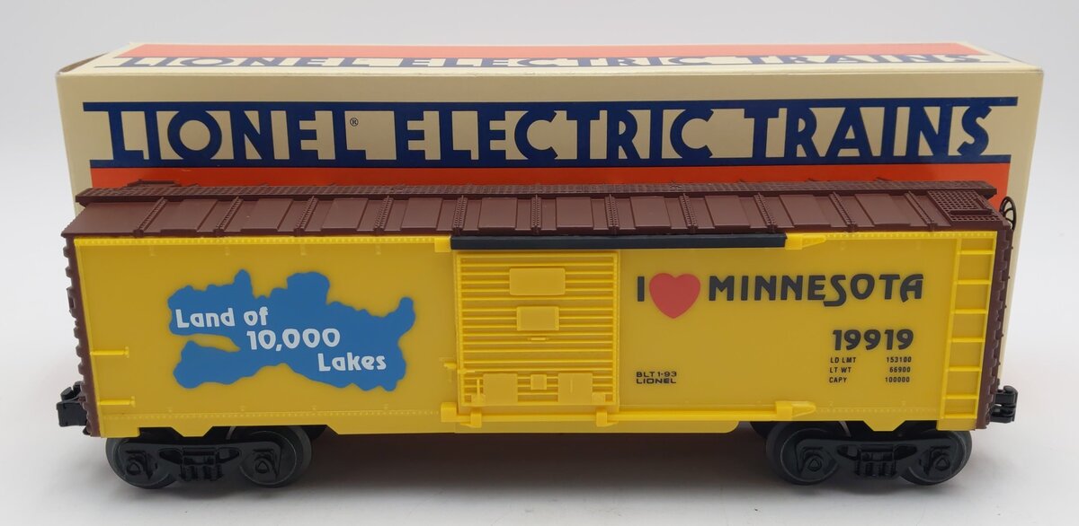 Lionel 6-19919 O Gauge I Love Minnesota Boxcar NIB